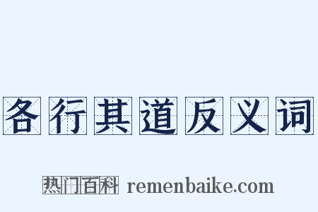 各行其道反义词是什么意思的图片